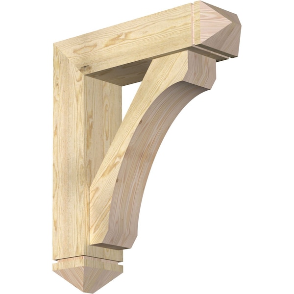 Ekena Millwork Legacy Arts and Crafts Rough Sawn Bracket w/ Offset Brace, Douglas Fir, 8"W x 30"D x 36"H BKT0806X30X36LEC03RDF - main